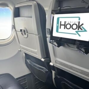 TabletHookz v3. The hands-free mount for your tablet. Designed for travel and convenience, securely attaches your device to airplane tray tables, car headrests or train seats. Fits all tablet sizes.