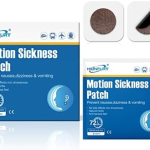 Hionfurt Motion Sickness Patches - 16 Count for Fast Nausea Relief in Car, Sea, Air Travel - Travel Sickness Patches Non-Drowsy, Effective, Lasts 72 Hours