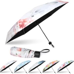 Vicloon Mini Umbrella, Pocket Umbrella, 6 Ribs Lightweight Compact Folding Umbrella Windproof Rain and Sun Umbrella with Reinforced Frame for Travel,School,Daily Life