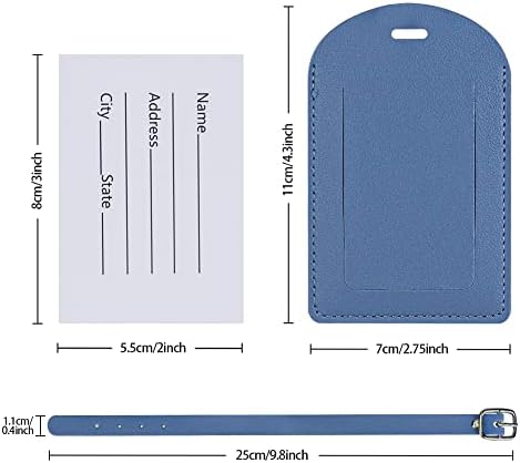 Luggage Tags, 6 Pcs Leather Baggage Labels Travel Luggage Tag with Name ID Card Suitcase Labels Tags for Luggage Bags Backpacks Cruise Waterproof Travel Accessories 6 Colors - Image 2