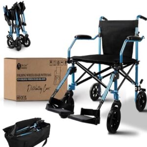 FOLD-O Wheelchair | Folding Transit Wheelchair | Attendant & Transport 57cm Narrow | Comes with Travel Bag | Bio-Lec Mobility