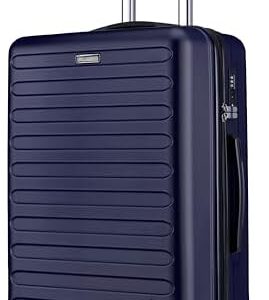 FLIEE Medium Suitcase Hard Shell | Lightweight Suitcase | Aluminum Telescopic Handle | TSA 3 Digit Combination Lock | 4 Dual Spinner Wheels | Medium 24" Hold Check in Luggage (Blue, Medium 24'')