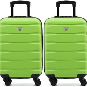 Flight Knight Suitcase Set of 2 Lightweight 4 Wheel ABS Hard Case Carry On Hand Luggage Approved for Over 100 Airlines Including British Airways, Ryanair & easyJet Approved Free Carry On…