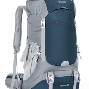 50L Waterproof Hiking Backpack for Men Women, Lightweight Trekking Backpack with Rain Cover, Large Camping Rucksack for Outdoor Sports Travel Hiking Cycling Climbing Mountaineering