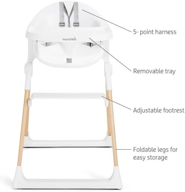 Munchkin 360° Float Foldable High Chair for Babies and Toddlers | Compact Baby Feeding Chair designed for small spaces | Highchair for Baby Boys or Baby Girls | Travel Friendly Baby High Chairs 6m+ - Image 6