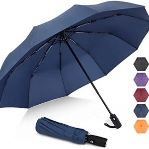 ZOMAKE Compact Umbrella, Auto Open & Close Travel Folding Umbrella, Windproof Fast Drying Umbrella with 10 Ribs, Slip-Proof Handle Design for Easy Carry