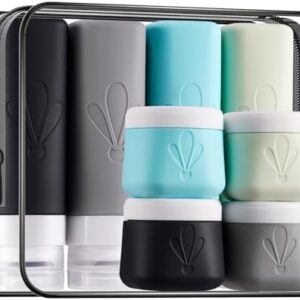 INSFIT Travel Bottles for Toiletries 8pack, CAA Approved Travel Size Toiletries, 90ML Travel Containers for Toiletries 60ML Travel Jars for Creams, Leak Proof Travel Size Containers Travel Essentials