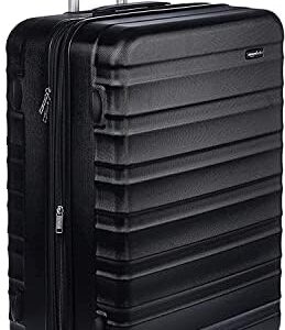 Amazon Basics Hardside Luggage ABS Hard-Shell Spinner/Suitcase with 4 Wheels, 78 cm, Black