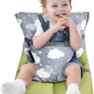 Gogokids Portable Fabric Highchair - Versatile, Attachable Child Easy Seating for Any Chair with Back Support Toddler Travel Booster Seat - Acts as Safety Strap for High Chairs and On-The-Go Dining