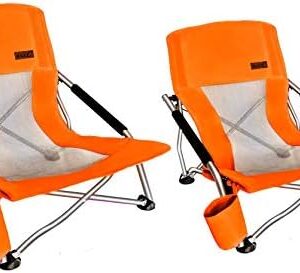 Nice C Low Beach Camping Folding Chair, Ultralight Backpacking Chair with Cup Holder & Carry Bag Compact & Heavy Duty Outdoor, Camping, BBQ, Beach, Travel, Picnic, Festival