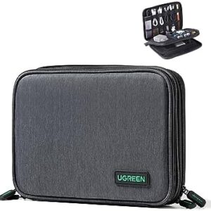 UGREEN Travel Accessories, Portable Bag Electronics Organiser Large Capacity Tech Pouch for Small Gadget USB Charging Cable Charger Adapter Power Bank Hard Drive SD Card(M)