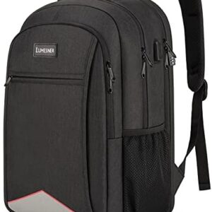 Lumesner Business Laptop Backpack with USB Charging Port; 17.3 Inch Anti Theft Travel Backpack for Men/Women; Water Resistant Computer Rucksack for School/Work/Travel