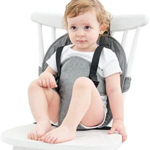 Baby Chair Safe Seat, Portable Baby High Chair Harness Safe Seat with Adjustable Strap for Travel/Home/Feeding/Shopping, Infant Seat with Safety Harness - Grey