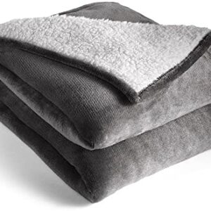 Silentnight Snugsie Giant Blanket - Fleece Throw Plush Blanket Super-Sized with Warm Sherpa Fleece Inside Reversible for Whole Family Sofa Couch Bed - 240 x 180cm – Charcoal Grey