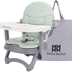 Baby Chair Booster Seat with Tray Sit Me Up Baby Chair for Eating Portable, Travel, with Green Padding