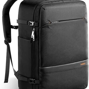 Inateck 42L Travel Carry On Cabin Backpack Hand Luggage Splash-Proof, 15.6-inch Laptop Backpack for Women Men, Flight Approved, Black