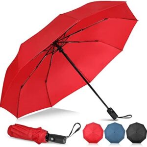 NINEMAX Compact Travel Folding Umbrella Windproof Strong,Small Automatic Foldable Umbrellas Wind Resistant with Case for Women Men