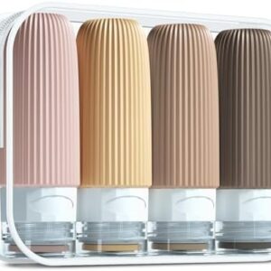 Gemice Travel Bottles for Toiletries, CAA Approved 60ml Silicone Travel Bottles, Leak Proof Squeezable Travel Size Containers, Travel Essentials for Lotion Soap Liquid Shampoo, BPA Free(4 Pack)
