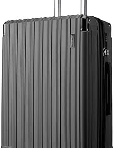 FLIEE Medium Suitcase Hard Shell | Lightweight Suitcase | Aluminum Telescopic Handle | TSA 3 Digit Combination Lock | 4 Dual Spinner Wheels. (Grey, Medium 24")