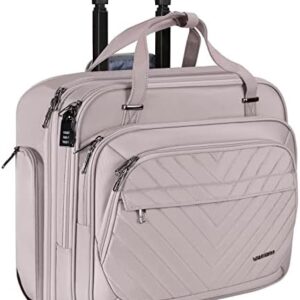 VANKEAN Rolling Laptop Case for Women, Premium Rolling Travel Luggage Bag Fits Up to 15.6 Inch Laptop Carry on Briefcase Water-Proof Overnight Rolling Computer Bags with RFID Pockets