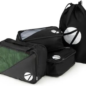 BACPAKR Compression Travel Packing Cubes 4PCS Luggage Organiser for Carry On Suitcases | Long Lasting Storage Bags | Strong Double Zips | Helps You when Backpacking & Travelling | UK Brand