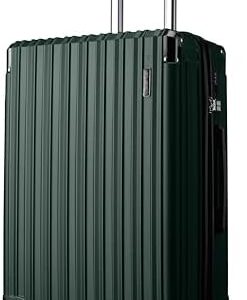 FLIEE Medium Suitcase Hard Shell | Lightweight Suitcase | Aluminum Telescopic Handle | TSA 3 Digit Combination Lock | 4 Dual Spinner Wheels. (Green, Medium 24")