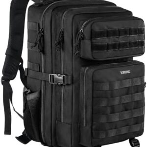 YOREPEK Military Tactical Travel Backpack, 45L Army Rucksack with Molle Large Capacity Survival Back pack Assault Pack 3 Day Bug Out Bag for Outdoor Sports Hiking Camping Mountaineering Trekking