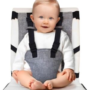 Adjustable Portable Travel High Chair, Removable Seat, Toddler high Chair, Fold-Flat Storage Portable Baby Feeding Seat, Washable Feeding Safety Seat for Home, Trave, Shopping, Restaurants