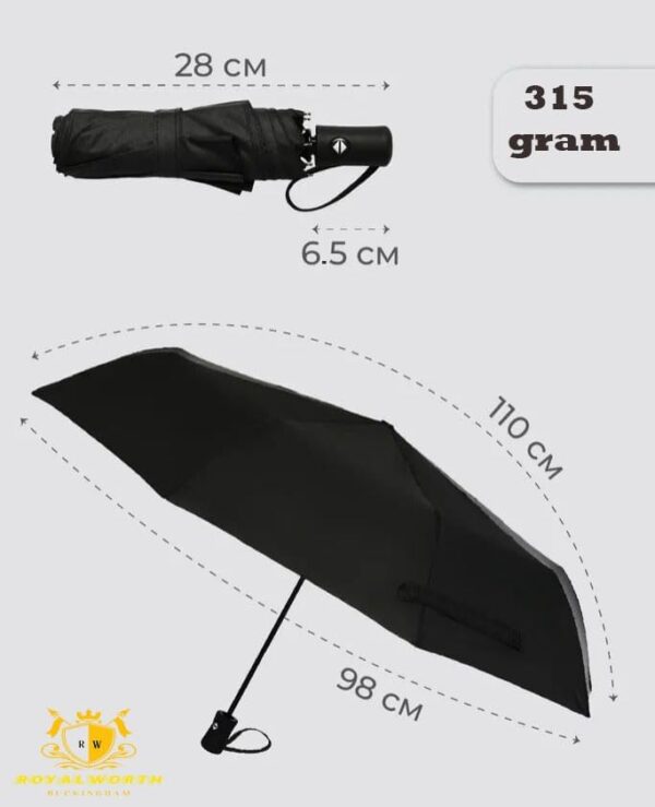 ROYALWORTH Windproof Compact Umbrella, Fast Drying, Sturdy [8 Ribs] Waterproof Reinforced Frame, Auto Open and Close, Non-slip Handle, Golf, Pocket, Travel Umbrella, For Men & Women, UV Protection - Image 2