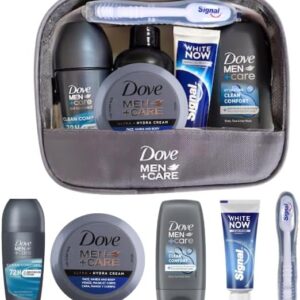 Travel Size Toiletries Essentials for Men in Compact Pouch, Mens Travel Bag for Hospital Over Night Stay, Airport Approved Mini Toiletries and Wremedies Travel Checklist