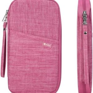 Vinsani Family Travel Holiday Wallet Passport Holder & Document Organiser Case Men Women for Tickets, ID Card, Credit Cards, Currency Holder – Fuschia