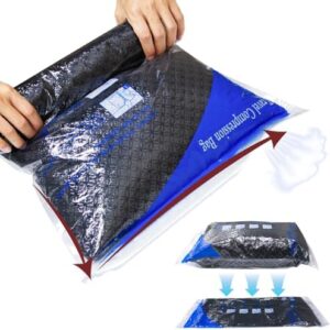 12 Pack Compression Bags for Travel | Vacuum Seal Storage Bags for Luggage & Dirty Clothes | Travel Packing Space Saver Bags for Suitcases & Home Organization | MEIQIHOME