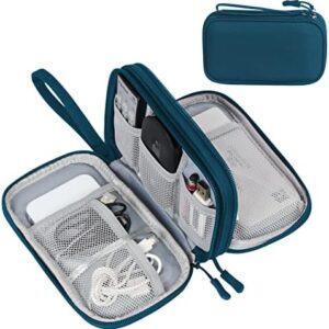 FYY Travel Cable Organiser Bag, Double-Layer Electronics Accessories Organiser Bag, Travel Essentials Universal Carry Travel Bag for Cables, Power Bank, USB Drive, Charger, Hard Disk M-Dark Green