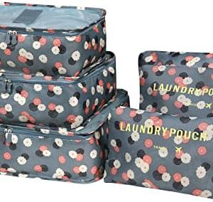 Vicloon Travel Organiser Packing Bags, 6 PCS Travel Packing Cubes Set for Clothes, Shoes, Luggage Organizers, Storage Bags (Dark Blue, Multicolor)
