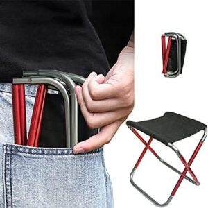 Camping Folding Stool, Mini Outdoor Collapsible Slacker Chairs Seat Portable Lightweight Folding Stool for Fishing Camp Traveling Hiking Beach Garden BBQ with Carry Bag in 3size (Small)