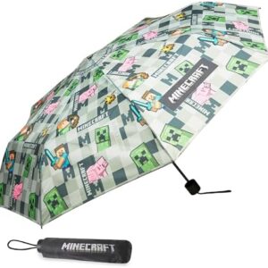 Minecraft Telescopic Umbrella - Folding Umbrella Lightweight for Travel School