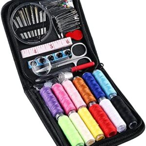 CASPLUS Sewing Kit Small,Travel Sewing Kit 82 Piece Sewing Accessories with Zipper Case, for Home,Travel,Emergency,Adults and Beginners