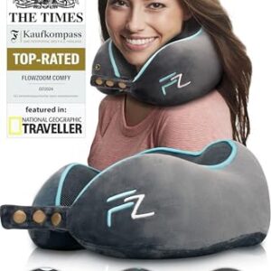 COMFY Travel Pillow for Airplane - Neck Pillow for Travel - Flight Pillow - Memory Foam Travel Pillows for Adults - Neck Cushion - Grey