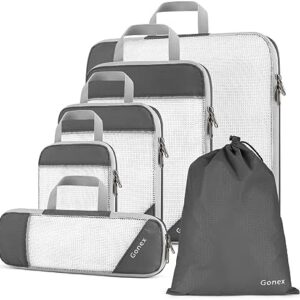 Compression Packing Cubes, 6 PCS / 3PCS Travel Luggage Packing Organizers with Mesh Extensible Suitcase Organiser for Travel Sports