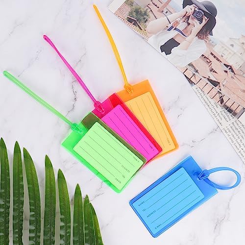 Luggage Tags for Suitcases with ID Card, Suitcase Tags Personalised Luggage Labels with String for Travel Bag, Checked Luggage, Suitcases, Laptop Bags, Backpacks (11×6.3 cm, 4 Colors) - Image 7