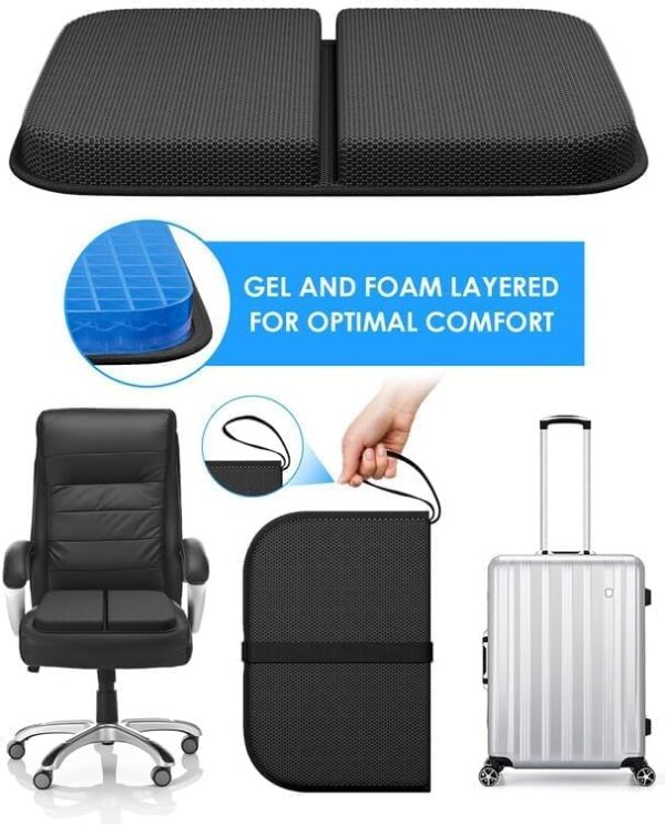 CleanGlare Seat Cushion Foldable Ergonomic Seat Cushion Portable Travel Chair Cushion Breathable Comfortable Orthopaedic for Car & Office Chair Wheelchair - Image 2