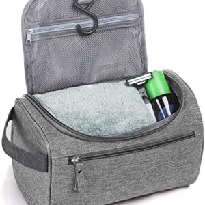Etercycle Hanging Wash Bag Travel Toiletry Bag Waterproof Bathroom Bag for Men and Women Travel Toiletry Makeup Organizer (Grey)