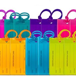 14-Pack Luggage Tags for Suitcases | Travel Tags for Luggage | Bag Tags | Flexible Travel ID | Luggage Labels for Suitcases, Baggage & Bags | Luggage Tags in Assorted Colours