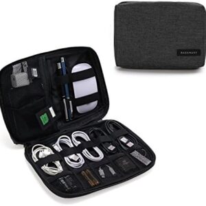 BAGSMART Electronics Accessories Organiser Bag, Portable Electronics Carrying Case Travel Small for Cables, Powerbank, Earphone, USB sticks, SD Card (Black)