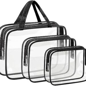 Clear Wash Bag for Toiletries, Funnasting 3 in 1 Waterproof Clear PVC Travel Makeup Bag Business Bathroom for Men, Women and Kids