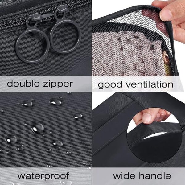Packing Cubes for Suitcase, 8 PCS Travel Luggage Packing Organizers Waterproof Travel Essentials (Dark Black) - Image 6