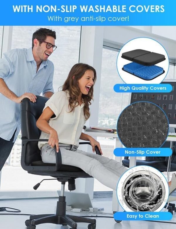 CleanGlare Seat Cushion Foldable Ergonomic Seat Cushion Portable Travel Chair Cushion Breathable Comfortable Orthopaedic for Car & Office Chair Wheelchair - Image 3